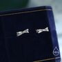 Sterling Silver Cross Over Cz Criss Cross Pave Hoop Earrings, thumbnail 4 of 12