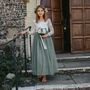 Classic Sage Green Bohemian Flower Girl Dress, thumbnail 6 of 8
