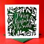 Holly Papercut Personalised Christmas Card, thumbnail 1 of 4