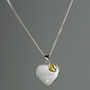 Personalised Sterling Silver Heart Locket Necklace With Diamond And 9ct Gold Charm, thumbnail 1 of 6