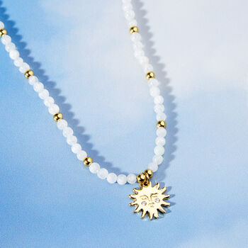 Sun And Moonstone Gold Plated Necklace, 3 of 5