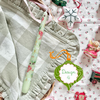 Hand Painted Christmas Table Centrepiece Candle Gift, 5 of 6