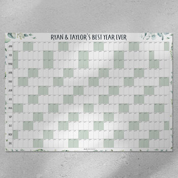 Personalised 2026 Wall Calendar | A1 Or A2 Eucalyptus Planner, 3 of 5