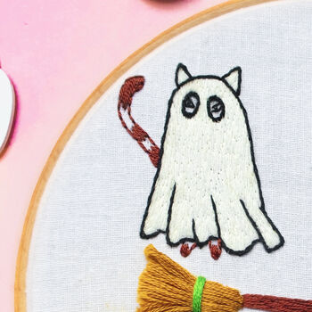 Halloween Cats Beginners Embroidery Kit, 2 of 6