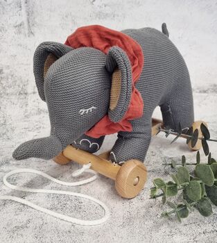 Pull Along Crochet Elephant Toy, 3 of 4