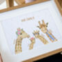 Personalised Giraffe Family Print, thumbnail 4 of 5