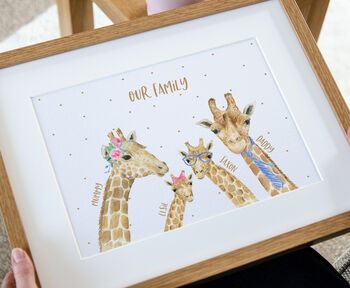 Personalised Giraffe Family Print, 4 of 5