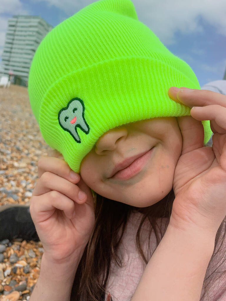 Cute Tooth Embroidered Kids Beanie, 1 of 5
