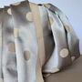 Silky Beige And Silver Spot Reversible Scarf, thumbnail 5 of 9