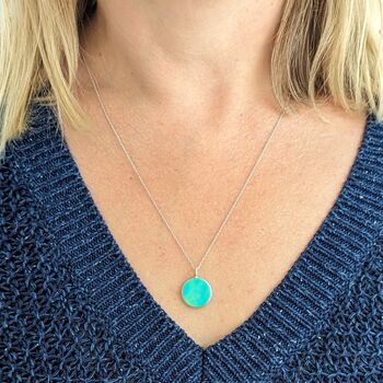 Turquoise December Birthstone Necklace Silver, 2 of 7