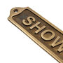 Custom Shower Sign Brass Plaque With Vintage Finish, thumbnail 2 of 12