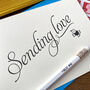 'Sending Love' Script Letterpress Card, thumbnail 2 of 2