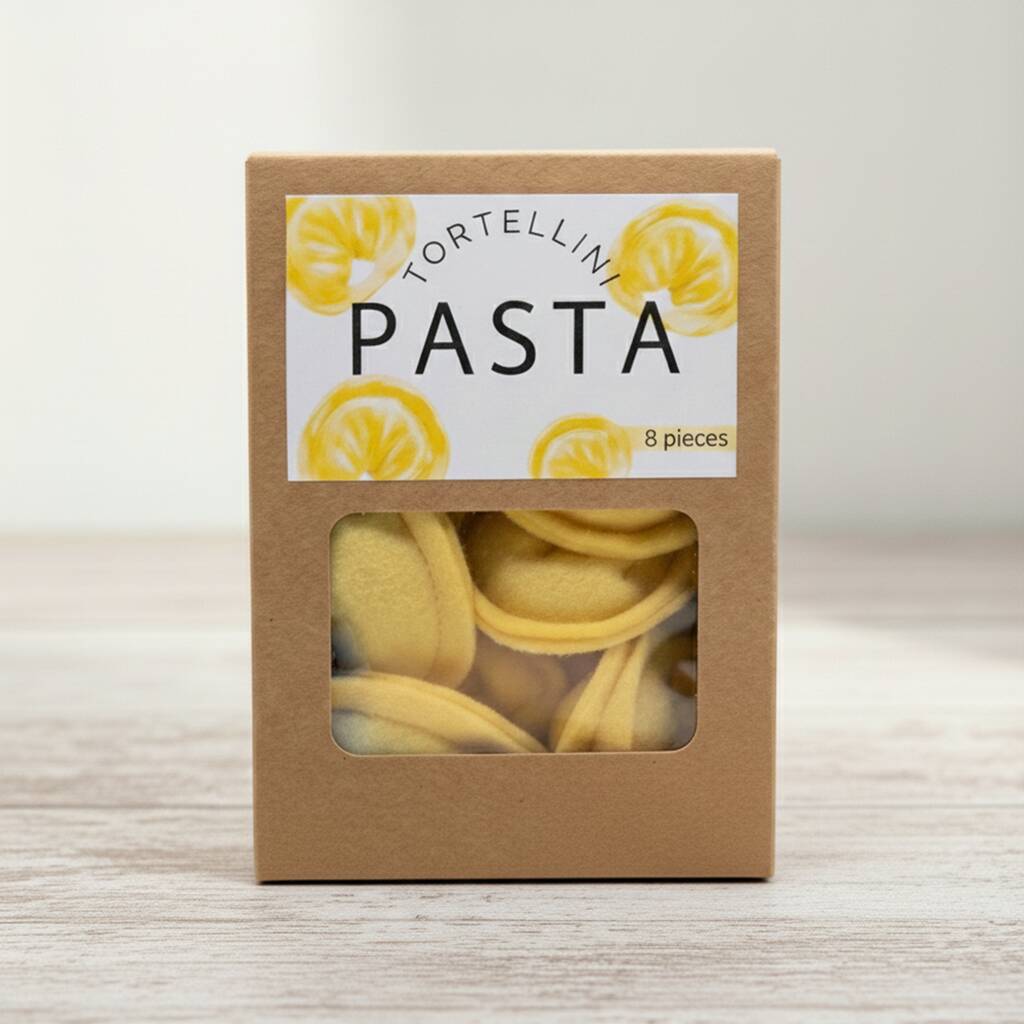 Handmade Felt Tortellini Pasta Toy Set: Safe Play Food Eight Pieces, 1 of 4