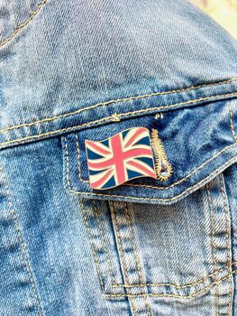 UK Flag Enamel Pin, Gift For Her, English Flag Patriotic Pin, 4 of 12