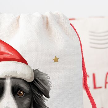 Personalised Border Collie Santa Sack, 2 of 3