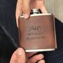 'Daddy Your The Best ' Leather Hip Flask, thumbnail 1 of 7