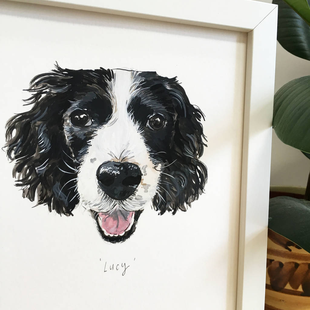 Hand Painted Personalised Custom Dog Portrait, 1 of 7