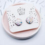 Large White Abstract Terrazzo Stud Earrings, thumbnail 2 of 4