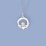 Sterling Silver Claddagh Necklace, thumbnail 2 of 12