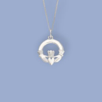 Sterling Silver Claddagh Necklace, 2 of 12