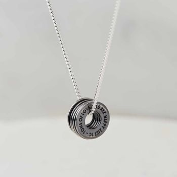 Personalised Oxidised Sterling Silver Story Necklace, 2 of 5