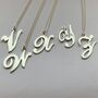 Sterling Silver Initial Necklace In A Romantic Script, thumbnail 8 of 8