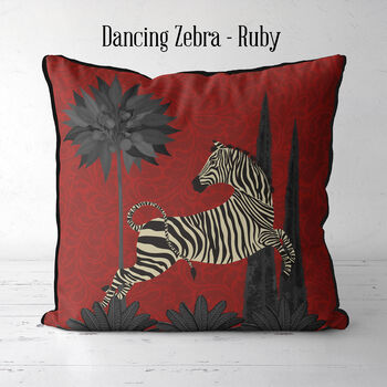 Dancing Zebra, Animalia Cushion, Multi Colours Avail, 3 of 7