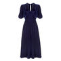 Midnight Blue Silk Velvet Tea Dress, thumbnail 3 of 4