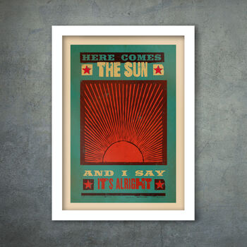 Here Comes The Sun Music Poster Print, 4 of 4