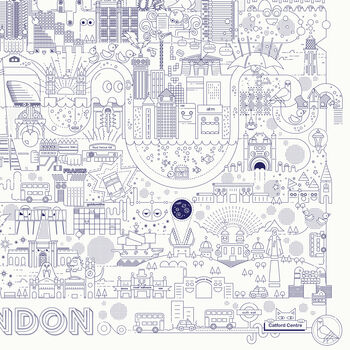London Landmarks Illustrated Map Screen Print, 4 of 4