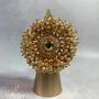 Fatima Gold Plated Pearl And Kundan Ring Emerald, thumbnail 1 of 2
