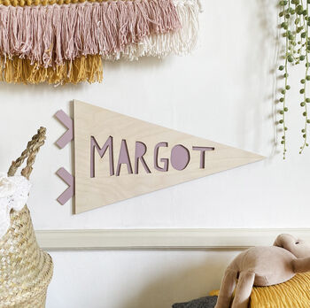 Wooden Painted Name Pennant, 4 of 6
