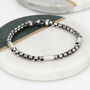 Men's Sterling Silver Hexagon Bead Bracelet, thumbnail 2 of 4