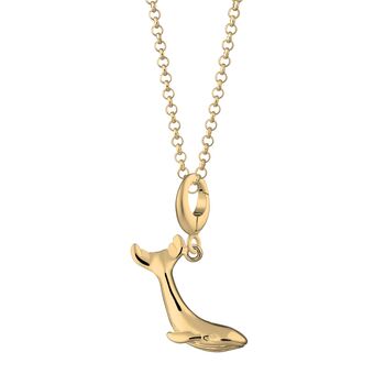 18ct Gold Whale Charm Necklace, 2 of 5