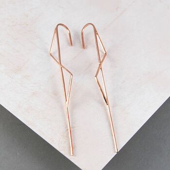 Double Triangle Oxidised Sterling Silver Ear Climbers, 7 of 9