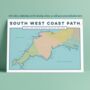 Personalised South West Coast Path Map Art Print, thumbnail 4 of 11