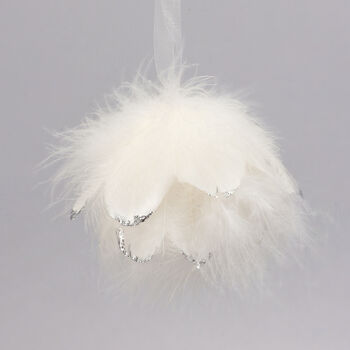 G Decor Fluffy Feathery Christmas Tree Bauble, 2 of 3