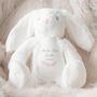 Personalised New Baby Bunny Soft Toy White, thumbnail 1 of 3