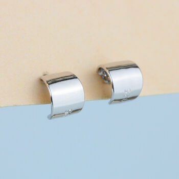 Sterling Silver Curve Stud Earrings, 3 of 6