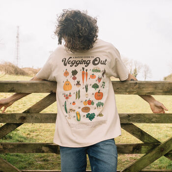 Vegging Out Men's Vegetable Guide T Shirt, 3 of 5
