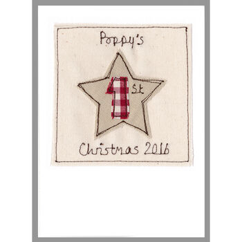 Personalised Star 1st Christmas Card For Baby Boy, 12 of 12