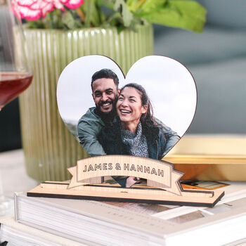 Personalised Heart Photo Frame Gift For Couples Wedding, 5 of 7