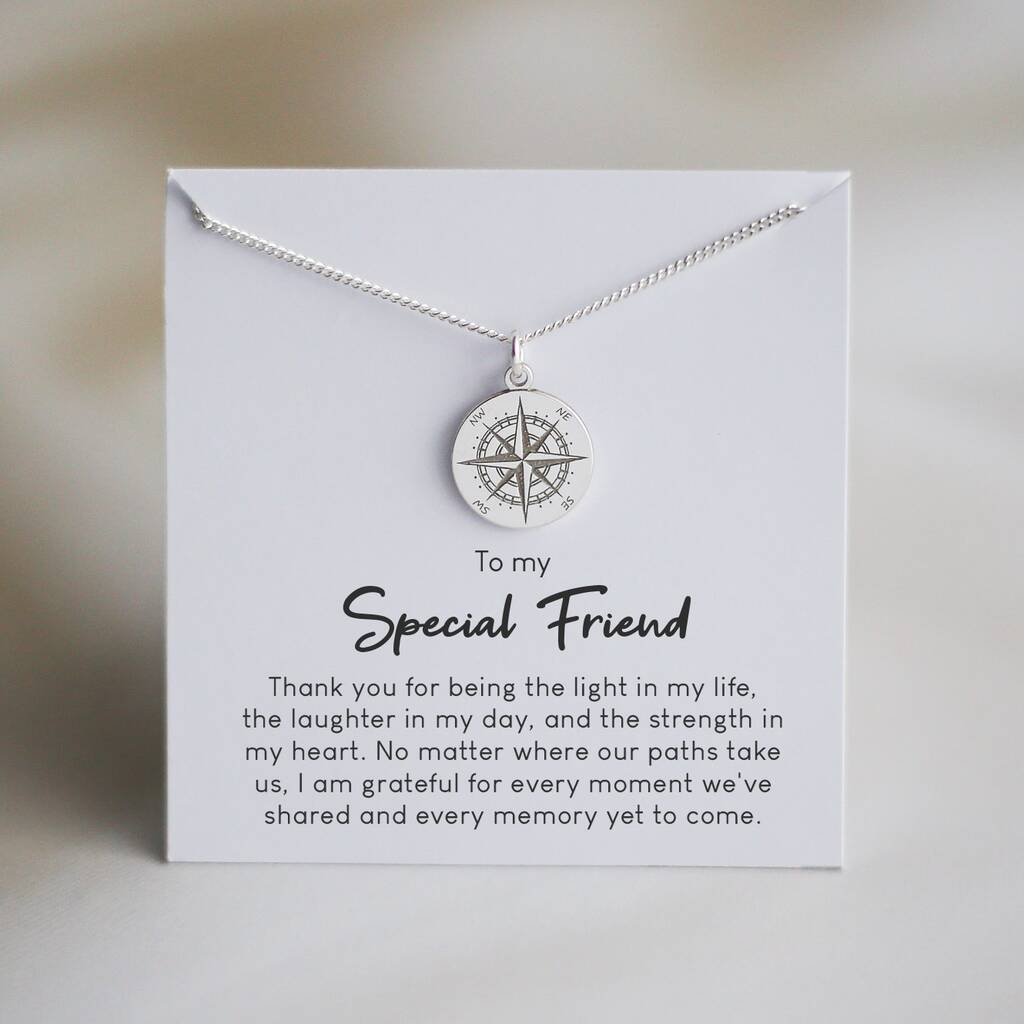 Gift For Special Friend, Compass Travel Necklace, 1 of 8