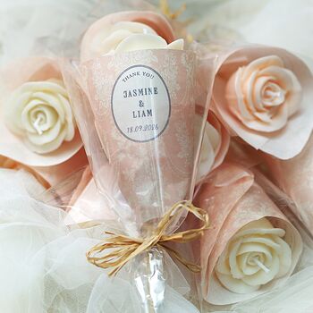 Personalised Wedding Rose Candle Favours, 2 of 10