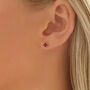 9ct Gold January Garnet Birthstone Stud Earrings, thumbnail 2 of 4