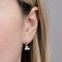 Sterling Silver Ball Bell Dangly Studs, thumbnail 3 of 4