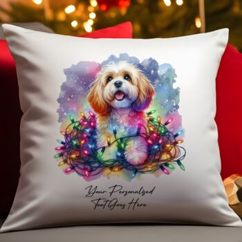 Personalised Cavapoo In Christmas Lights, 7 of 10