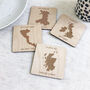 Personalised Country Map Coaster Set, thumbnail 1 of 5