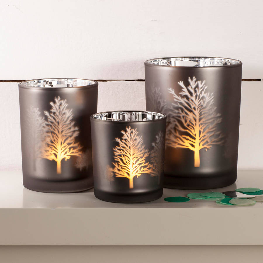 Tree Silhouette Mirror Candle Holder, 1 of 5