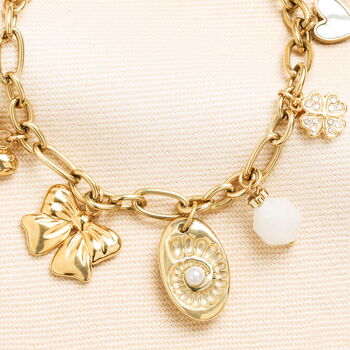 Stainless Steel Chunky Oversized Charm Bracelet In Gold Plating, 2 of 4